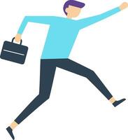 Office worker running with a briefcase in his hand, representing concepts like career, business, work, and success, depicted in a stylized and dynamic pose vector