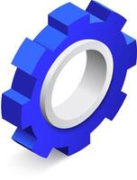 Blue gear rotating and working smoothly, a symbol of engineering, precision, and seamless operation, ideal for representing concepts related to technology, mechanics, and industrial processes vector
