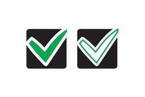 Two green check marks on a white background vector