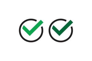 Two green check marks on a white background vector