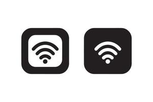 Two black and white icons of wifi and wifi vector