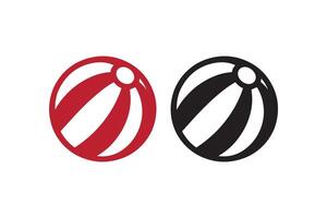Two black and red balls with a black and white stripe vector