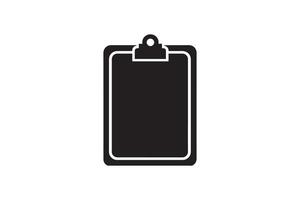 A black and white image of a clipboard vector