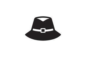 A black hat with a belt on it vector