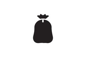A black and white illustration of a bag of potatoes vector