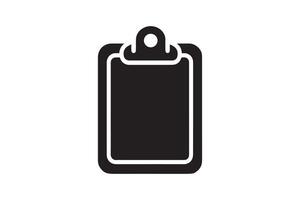 A black and white image of a clipboard vector