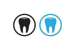 Two tooth icons in blue and black vector