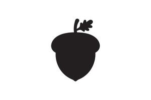 A black silhouette of an acorn on a white background vector