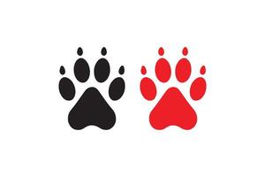 Two paw prints are shown on a white background vector