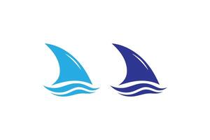 Two blue sailboats with waves on a white background vector
