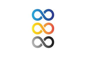 Three different colored infinity symbols on a white background vector