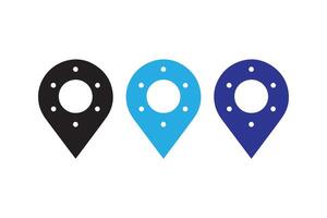 Three blue and black pinpoints on a white background vector