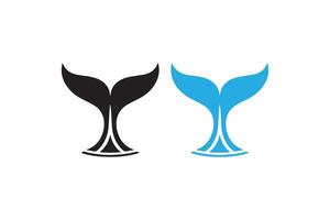 Two whale tail logo designs on a white background vector