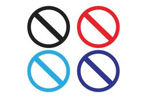 Four different colored no entry signs on a white background vector