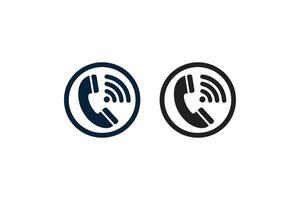 Two icons of a phone and a phone receiver vector