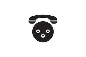 A black and white image of a telephone receiver vector