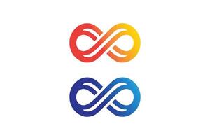 Two colorful infinity symbols on a white background vector