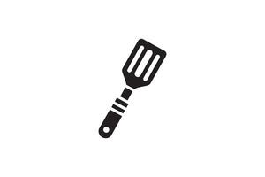 A black and white illustration of a spatula vector