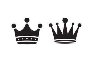 Two crowns are shown in black and white vector