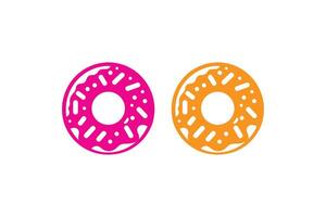 Two donuts are shown on a white background vector