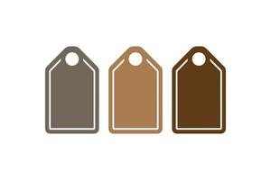 Three brown and gray price tags on a white background vector