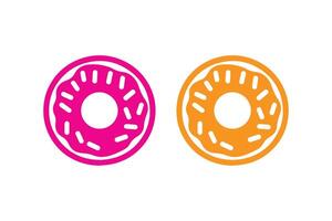 Two donuts are shown in different colors vector