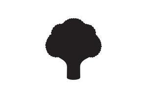 A black silhouette of a broccoli head vector