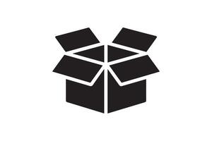 An open box icon on a white background vector