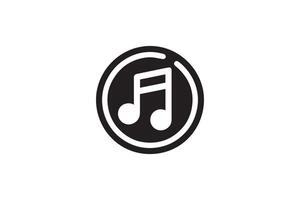A black and white music note icon vector