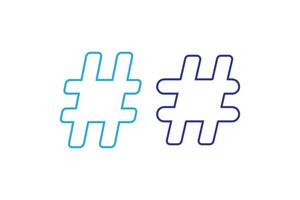 Two blue hash symbols on a white background vector