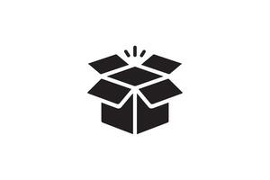 A black and white logo of a box with a light coming out of it vector