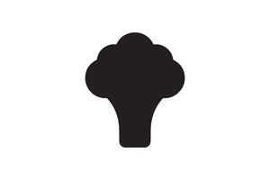 A black and white illustration of a broccoli vector