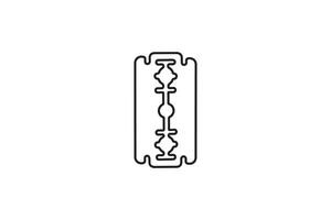 A black and white line drawing of a razor vector