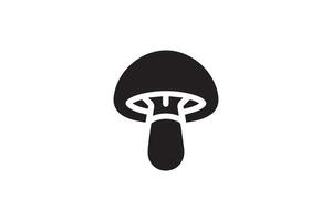 A black and white mushroom icon on a white background vector