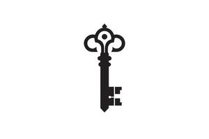 A black and white image of a key vector