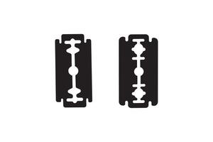 Two black and white images of two razor blades vector