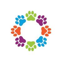 Colorful Paw Print Ornament Logo Template Illustration Design. EPS 10. vector