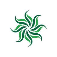 green petal flower logo template Illustration Design. EPS 10. vector