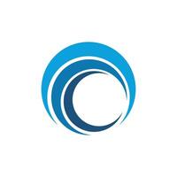 Blue Globe Swoosh Logo Template Illustration Design. EPS 10. vector