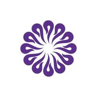 Decorative Blossom Purple Flower Ornamental Illustration Design. EPS 10. vector