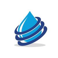Blue Swoosh Drop Water Logo Template Illustration Design. EPS 10. vector