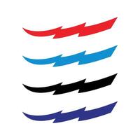 Set Color Thunderbolt Swoosh Set Illustration Design. EPS 10. vector