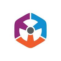 Abstract Steer Colorful Hexagon Logo Template Illustration Design. EPS 10. vector