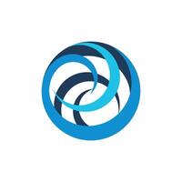 Abstract Swirl Blue Globe Swoosh Logo Template Illustration Design. EPS 10. vector