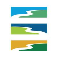 Set Creek or River Logo Template Illustration Design. EPS 10. vector