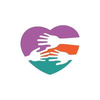Heart and Hands Logo Template Illustration Design. EPS 10. vector