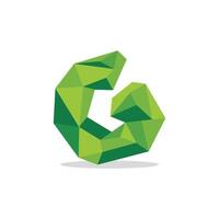 Abstract Green Letter G Polygonal Logo Template Illustration Design. EPS 10. vector