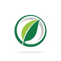 Natural Green Leaf in the Circle Logo Template Illustration Design. EPS 10. vector