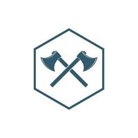 Retro Emblem Ax Logo Template Illustration Design. EPS 10. vector