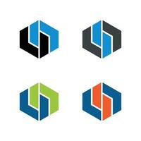 Set Abstract Hexagon Logo Template Illustration Design. EPS 10. vector